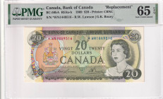 Canada, 20 Dollars, 1969, UNC, p89b, REPLACEMENT
