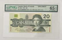 Canada, 20 Dollars, 1991, UNC, p97s, SPECIMEN