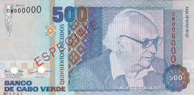 Cape Verde, 500 Escudos, 1992, UNC, p64s, SPECIMEN
