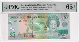 Cayman Islands, 5 Dollars, 2010, UNC, p39a
