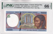 Central African States, 10.000 Francs, 1999, UNC, p305Fe