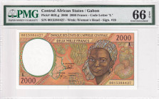 Central African States, 2.000 Francs, 2000, UNC, p403Lg