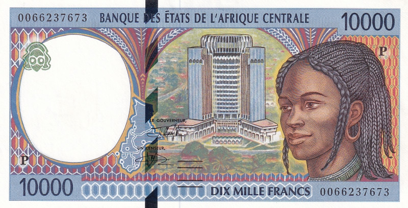 Central African States, 10.000 Francs, 2000, UNC(-), p605Pf

"P'' Chad, Light ...