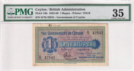 Ceylon, 1 Rupee, 1925/1936, VF, p16b