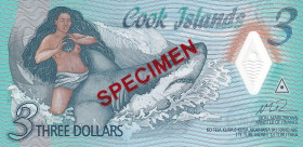 Cook Islands, 3 Dollars, 2021, UNC, p11a, SPECIMEN