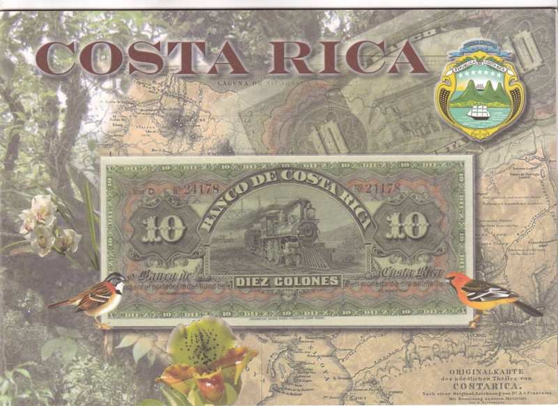 Costa Rica, 10 Colones, 1901, UNC, PROOF

FOLDER, Printing From The Original S...