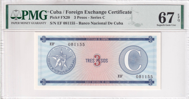 Cuba, 3 Pesos, 1985, UNC, pFX20

PMG 67 EPQ, High condition, TOP POP , Currenc...