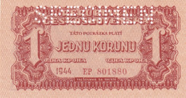 Czechoslovakia, 1 Korona, 1944, UNC, p45s, SPECIMEN