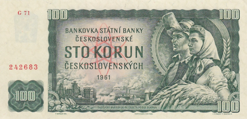 Czechoslovakia, 100 Korun, 1961, UNC, p91k

Estimate: USD 20-40