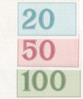 Czechoslovakia, 20-50-100 Korun, UNC, TEST NOTE