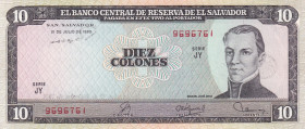El Salvador, 10 Colones, 1980, UNC, p129