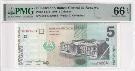El Salvador, 5 Colones, 1998, UNC, p147b