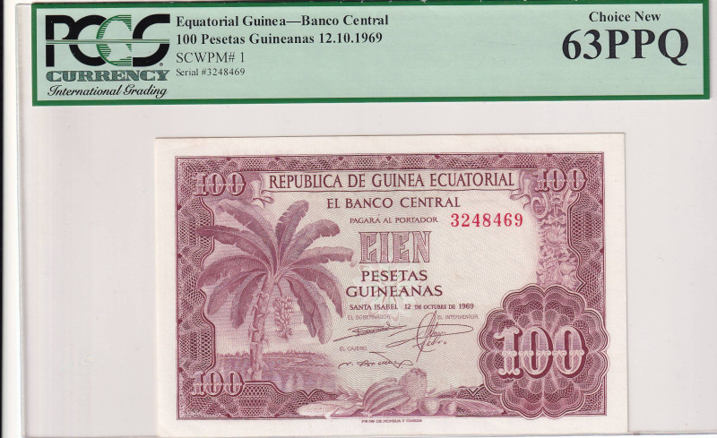 Equatorial Guinea, 100 Pesetas, 1969, UNC, p1

PCGS 63 PPQ

Estimate: USD 40...