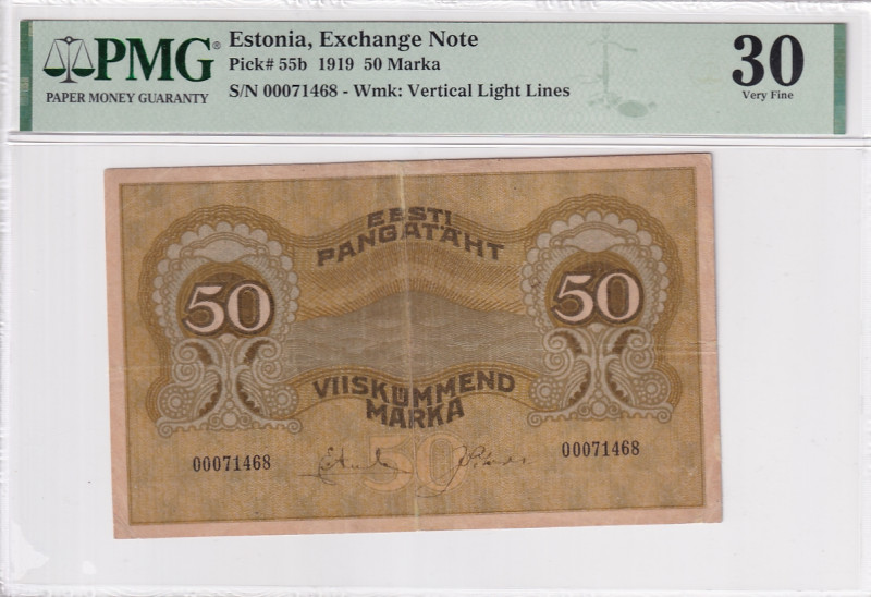 Estonia, 50 Marka, 1919, VF, p55b

PMG 30

Estimate: USD 200-400