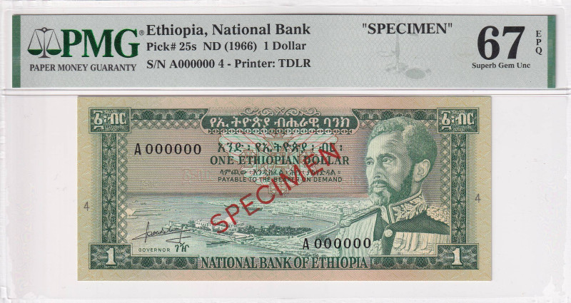 Ethiopia, 1 Dollar, 1966, UNC, p25s, SPECIMEN

PMG 67 EPQ

Estimate: USD 150...