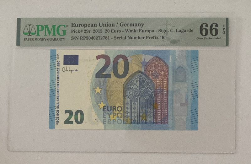 European Union, 20 Euro, 2015, UNC, p29r

PMG 66 EPQ, Germany

Estimate: USD...