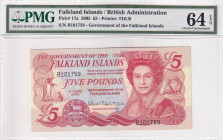 Falkland Islands, 5 Pounds, 2005, UNC, p17a