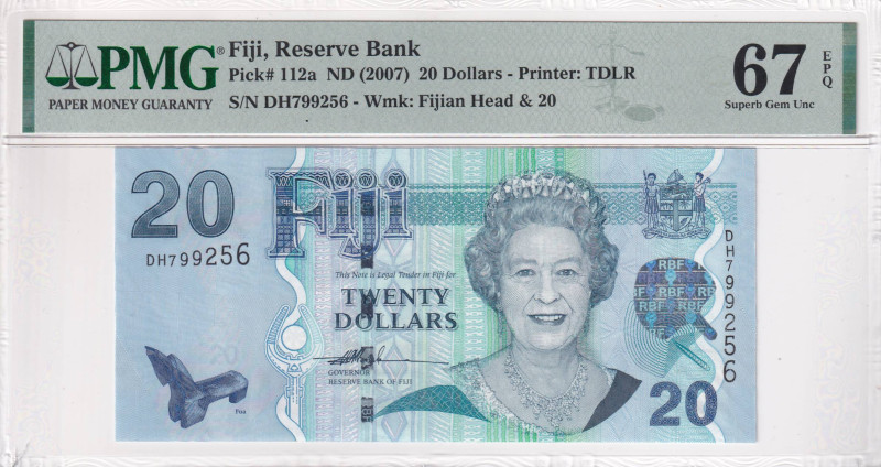 Fiji, 20 Dollars, 2007, UNC, p112a

PMG 67 EPQ, High condition , Queen Elizabe...