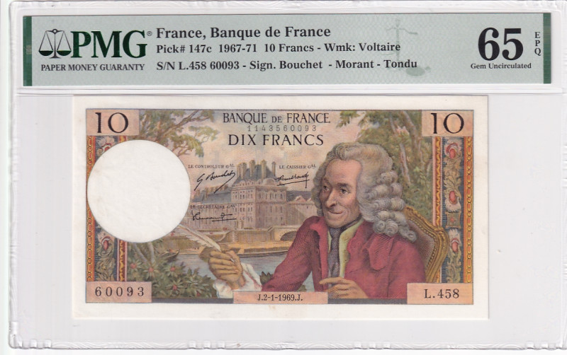 France, 10 Francs, 1967/1971, UNC, p147c

PMG 65 EPQ

Estimate: USD 100-200