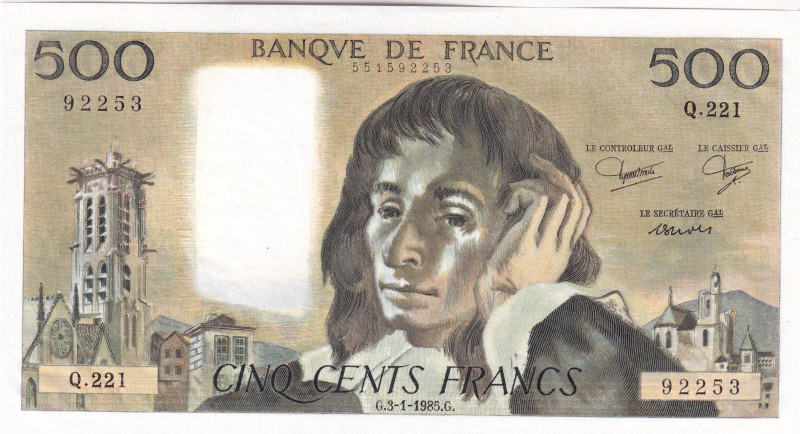 France, 500 Francs, 1985, UNC, p156e

Estimate: USD 50-100