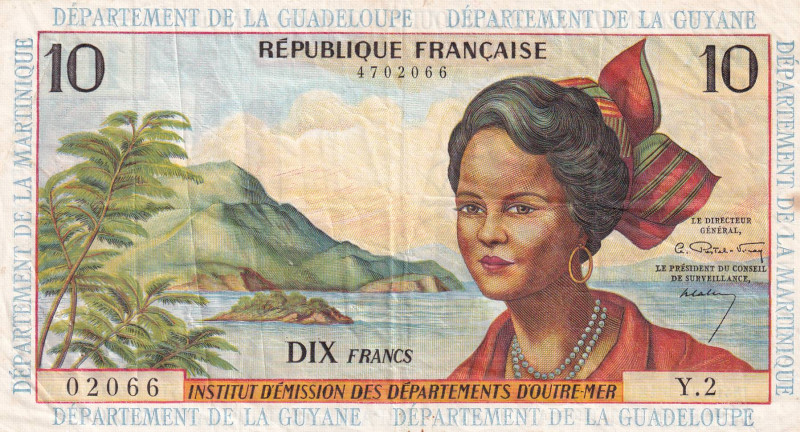 French Antilles, 10 Francs, 1964, VF, p8a

Estimate: USD 50-100