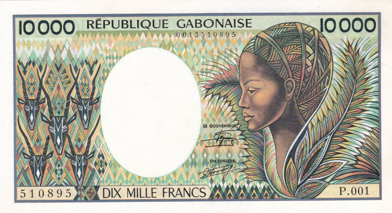 Gabon, 10.000 Francs, 1984/1991, UNC(-), p7a

Estimate: USD 100-200