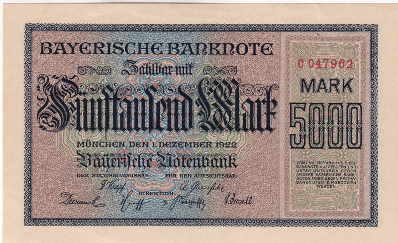 Germany, 5.000 Mark, 1922, UNC(-), pS925

Light handling

Estimate: USD 20-4...