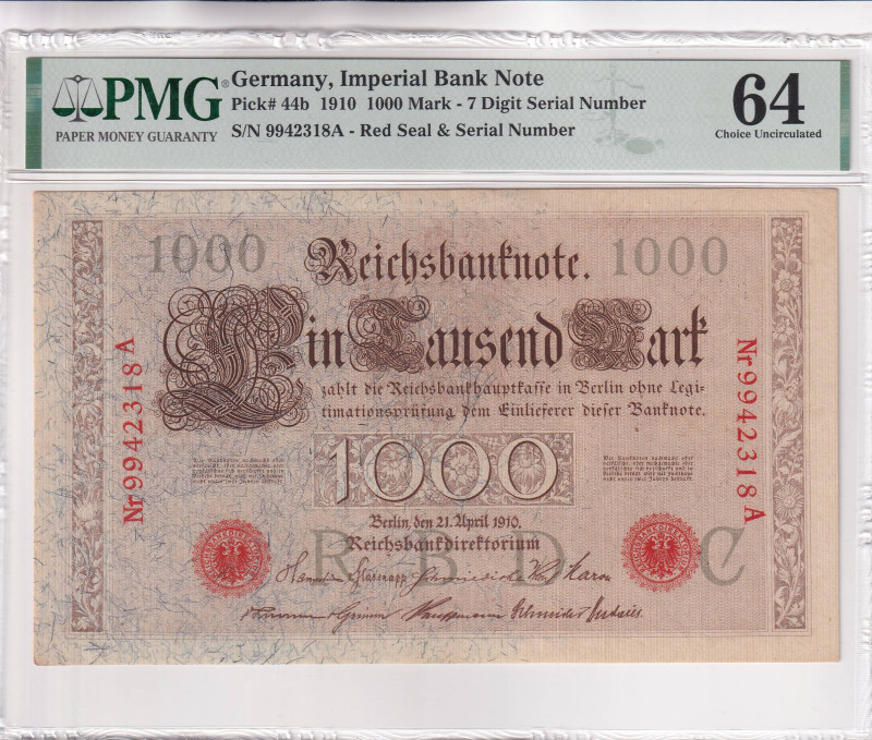 Germany, 1.000 Mark, 1910, UNC, p44b

PMG 64

Estimate: USD 20-40