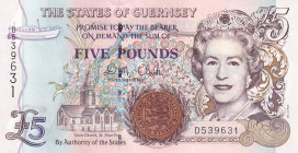 Guernsey, 5 Pounds, 1996/20023, UNC, p56c