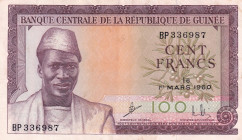 Guinea, 100 Francs, 1960, AUNC, p13a