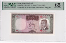 Iran, 20 Rials, 1965, UNC, p78b