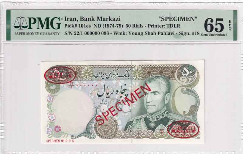 Iran, 50 Rials, 1974/1979, UNC, p101es, SPECIMEN

PMG 65 EPQ

Estimate: USD ...