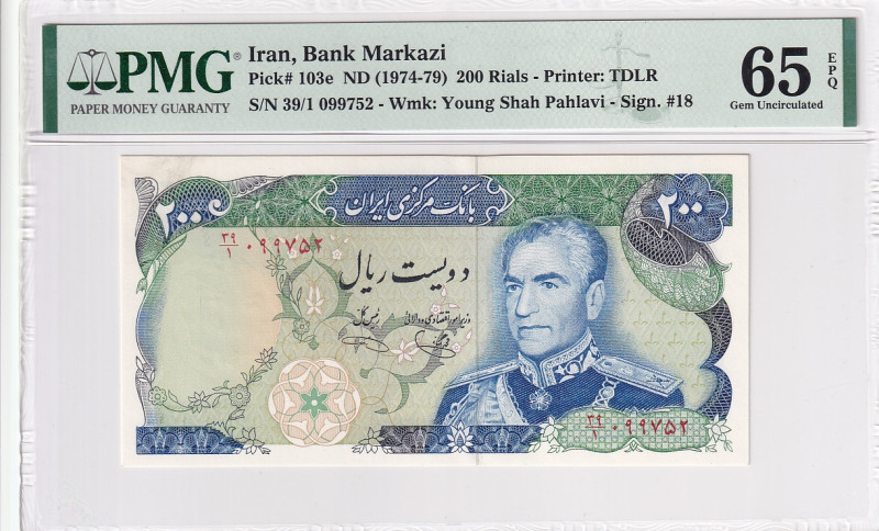 Iran, 200 Riyals, 1974/1979, UNC, p103e

PMG 65 EPQ

Estimate: USD 30-60