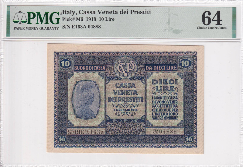 Italy, 10 Lire, 1918, UNC, pM6

PMG 64

Estimate: USD 150-300