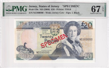 Jersey, 20 Pounds, 2000, UNC, p29s, SPECIMEN