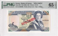Jersey, 20 Dollars, 2000, UNC, p29s, SPECIMEN