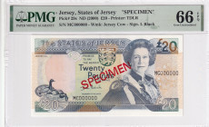 Jersey, 20 Pounds, 2000, UNC, p29s, SPECIMEN