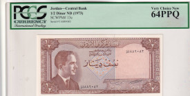 Jordan, 1/2 Dinar, 1973, UNC, p13c