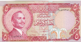 Jordan, 5 Dinars, 1975/1992, UNC, p19