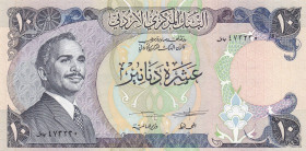 Jordan, 10 Dinars, 1975/1992, UNC, p20d