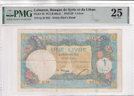 Lebanon, 1 Livre, 1945/1950, VF, p48