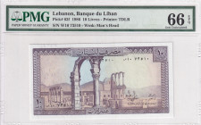 Lebanon, 10 Livres, 1986, UNC, p63f