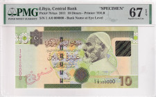 Libya, 10 Dinars, 2011, UNC, p78Aas, SPECIMEN