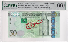 Libya, 50 Dinars, 2013, UNC, p80s, SPECIMEN