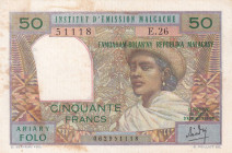 Madagascar, 50 Francs=10 Ariary, 1969, AUNC(-), p61