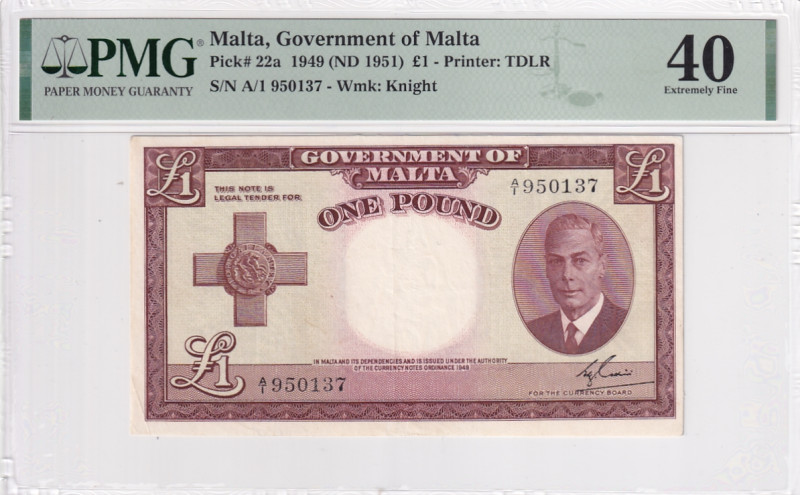 Malta, 1 Pound, 1951, XF, p22a

PMG 40

Estimate: USD 200-400