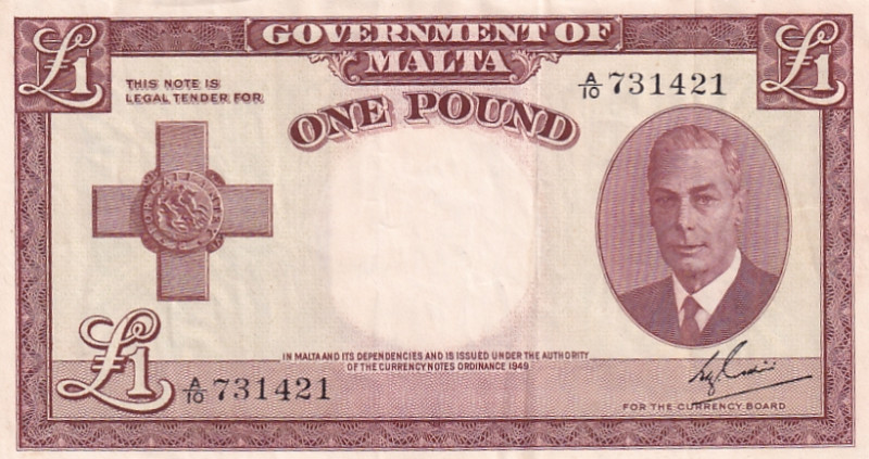 Malta, 1 Pound, 1949, XF(-), p22a

Estimate: USD 50-100