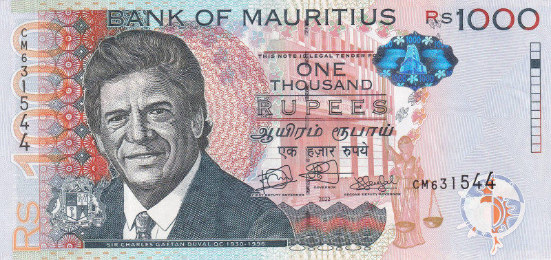 Mauritius, 1.000 Rupees, 2022, UNC, p63

Estimate: USD 30-60