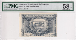 Monaco, 50 Centimes, 1920, AUNC, p3a