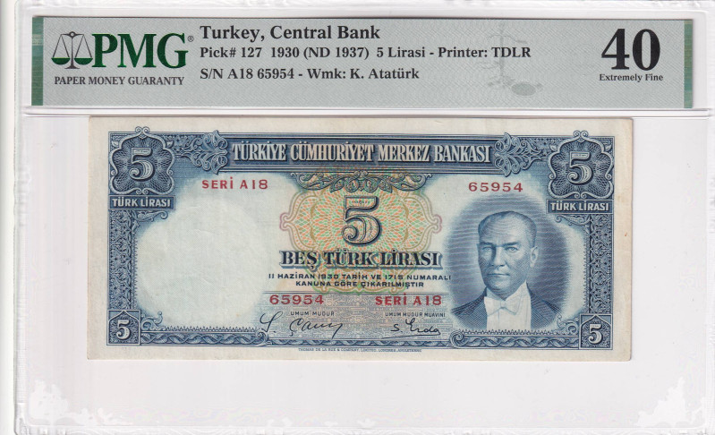 Turkey, 5 Lira, 1937, XF, p127, 2.Emission

PMG 40

Estimate: USD 250-500